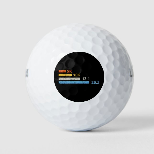 Laufstrecken I - 5K 10K 13,1 26,2 Marathonläufer Golfball (Vorderseite)