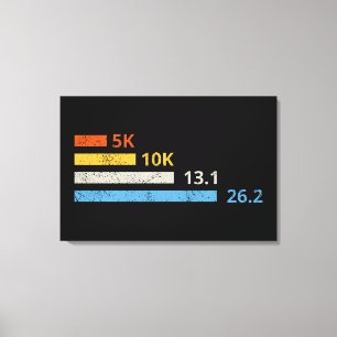 Laufstrecken I - 5K 10K 13,1 26,2 Marathonläufer Leinwanddruck
