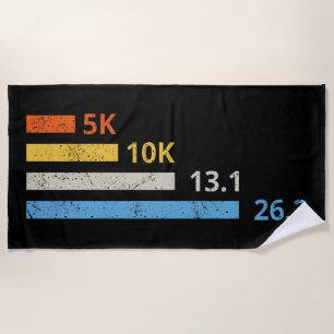Laufstrecken I - 5K 10K 13,1 26,2 Marathonläufer Strandtuch