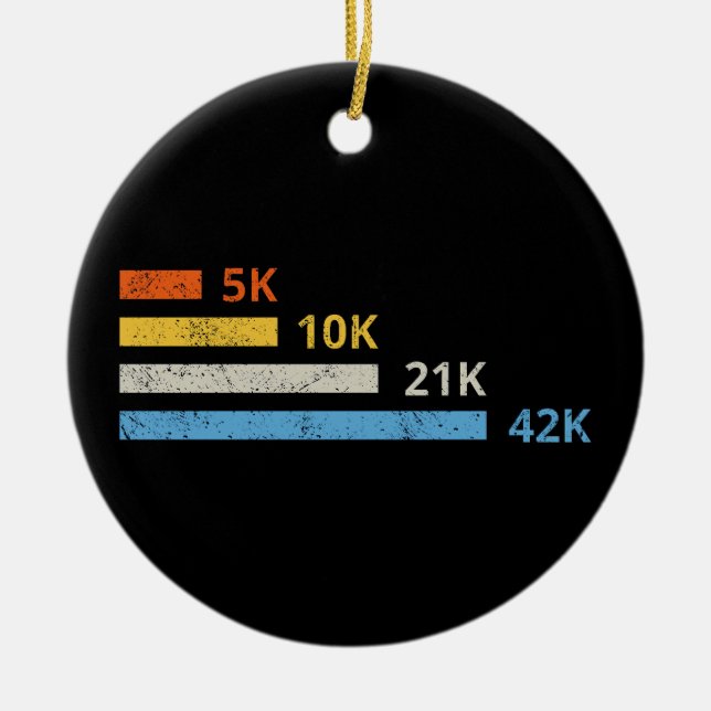 Laufstrecken II - 5K 10K 21K 42K Marathoner Keramik Ornament (Vorne)
