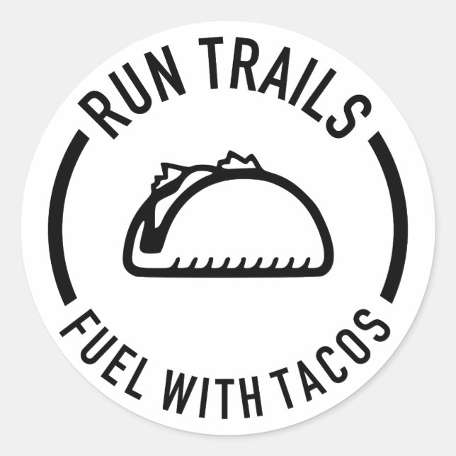 Laufstrecken mit Tacos Runder Aufkleber (Vorderseite)