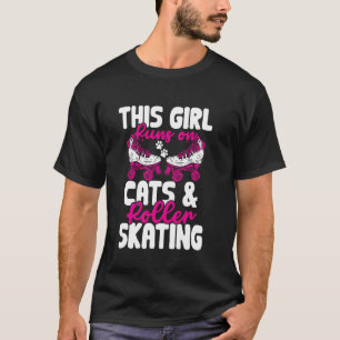 Läuft auf Katzen und Rollschuhfahren Lustige Rolls T-Shirt
