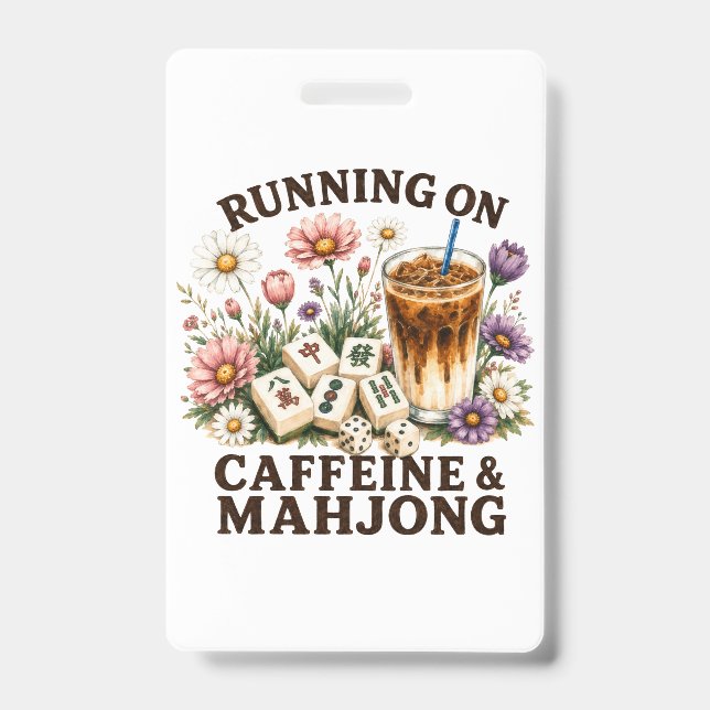 Läuft auf Koffein & Mahjong Ausweis (Vorderseite)