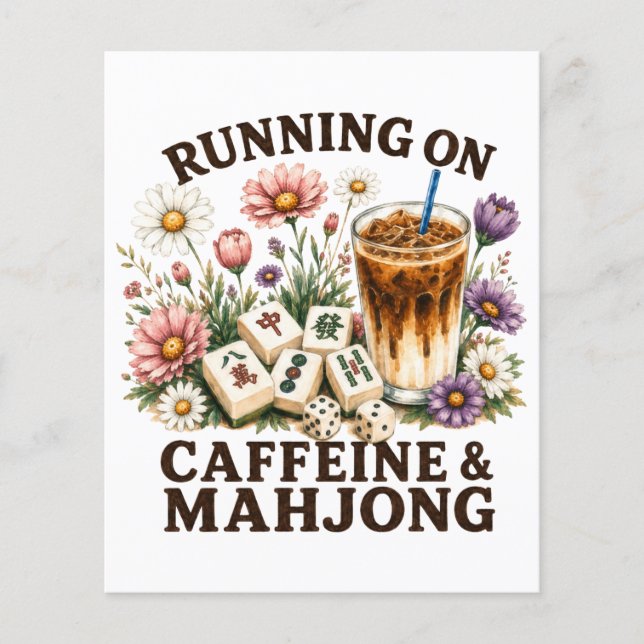 Läuft auf Koffein & Mahjong Flyer (Vorne)