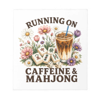 Läuft auf Koffein & Mahjong Notizblock