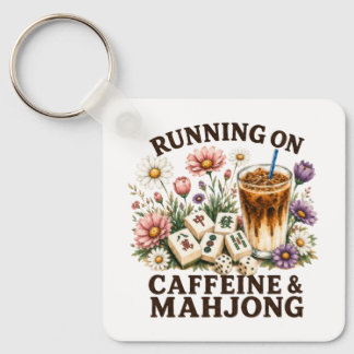Läuft auf Koffein & Mahjong Schlüsselanhänger