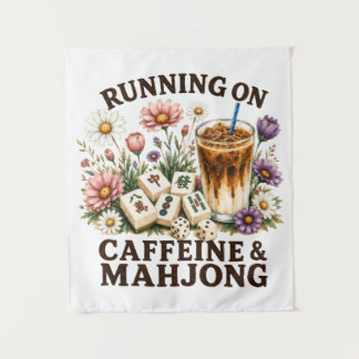 Läuft auf Koffein & Mahjong Wandteppich