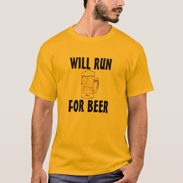 Läuft für Bier T-Shirt (Vorderseite)