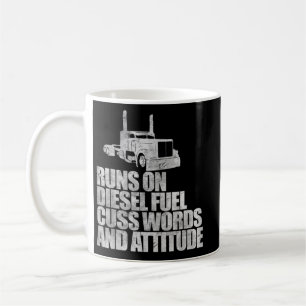 Läuft mit Dieselkraftstoff Lustiger Spruch LKW-Fah Kaffeetasse