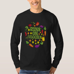 Läuft mit Gemüse Tierrechte Vegan Vegetarisch T-Shirt
