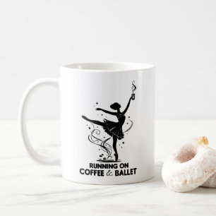Läuft mit Kaffee und Ballett Lustiger Tanzlehrer T Kaffeetasse