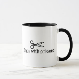 Läuft mit Scheren Tasse