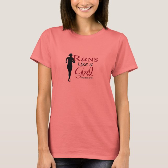 Läuft wie ein Mädchen T-Shirt (Vorderseite)
