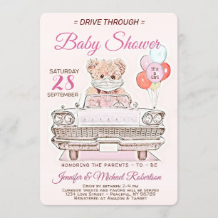 Laufwerk durch Babydusche für ein Mädchen Einladung