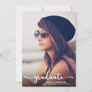 Laufwerk durch Graduierungspartei Weißes Skript-Fo Einladung