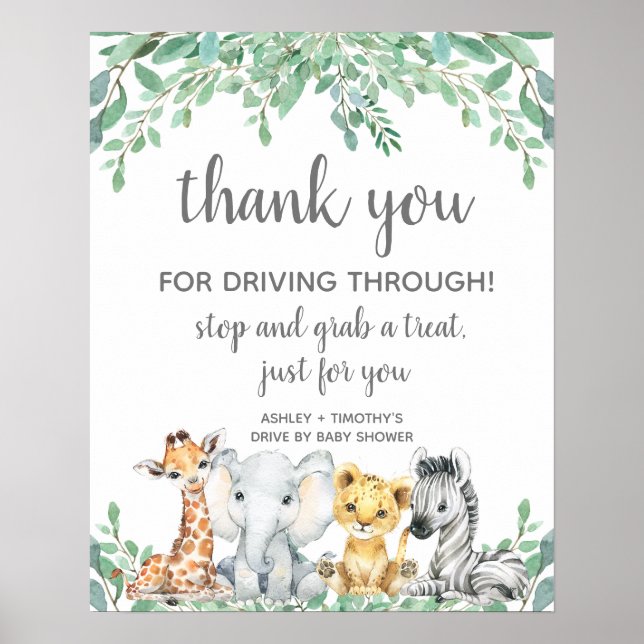 Laufwerk mit Babyduschzeichen, geschlechtsneutral, Poster (Vorne)