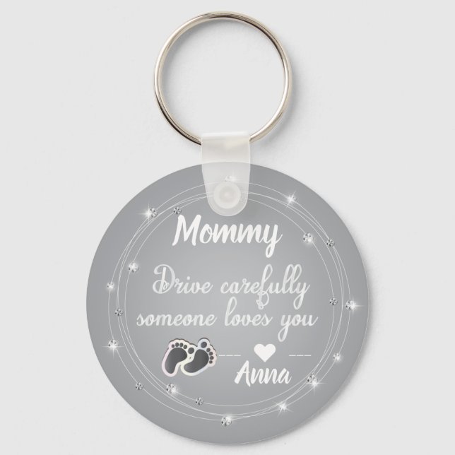 Laufwerk Vorsichtig Silberdiamanten Anführungsdesi Schlüsselanhänger (Vorderseite)