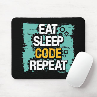 Laufzeit: Essen, Schlafen, Code wiederholen Mousepad