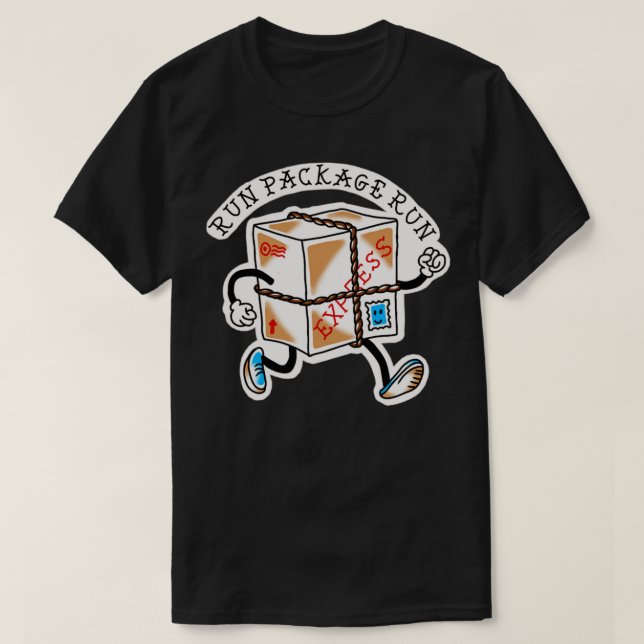 Laufzeit-Paket-Geschenk T-Shirt (Design vorne)