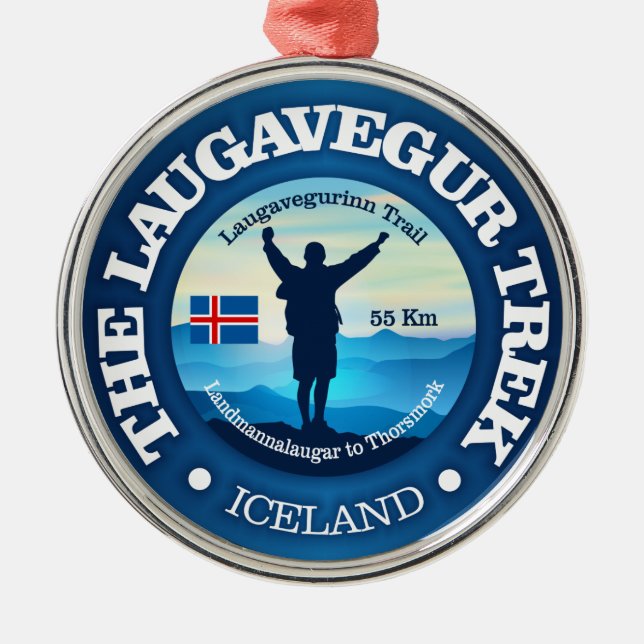 Laugavegur Trek (Wandern) Ornament Aus Metall (Vorne)