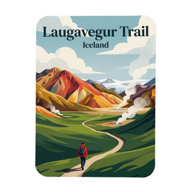 Laugavegur-Wanderweg Island Magnet (Vertikal)
