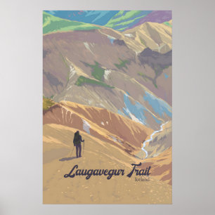 Laugavegur-Wanderweg Island Reiseplakat Poster
