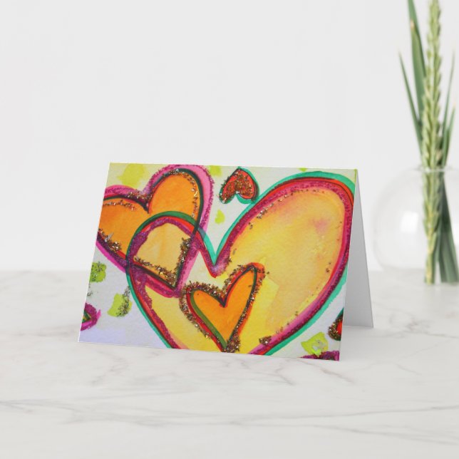 Laugh Hearts Connect Grußkarten oder Mitteilungska Karte (Vorderseite)