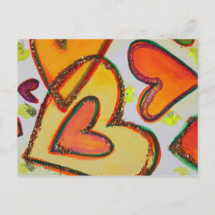 Laugh Hearts Crossing Postcard Postkarte