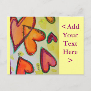 Laugh Hearts Flying Postcard Postkarte