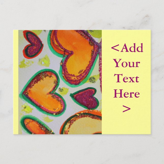 Laugh Hearts Pink Bliss Postcard Postkarte (Vorderseite)