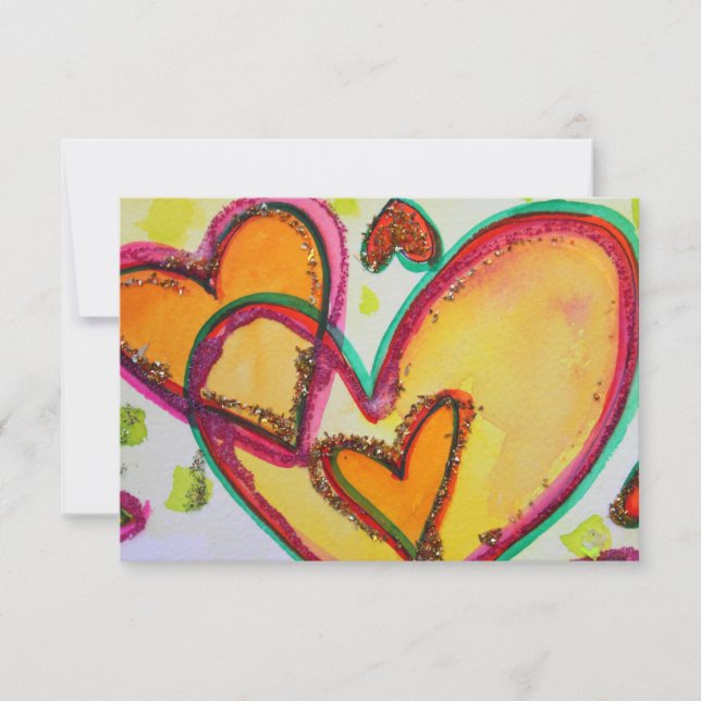 Laugh Hearts verbinden kleine Einladung oder laden (Vorderseite)