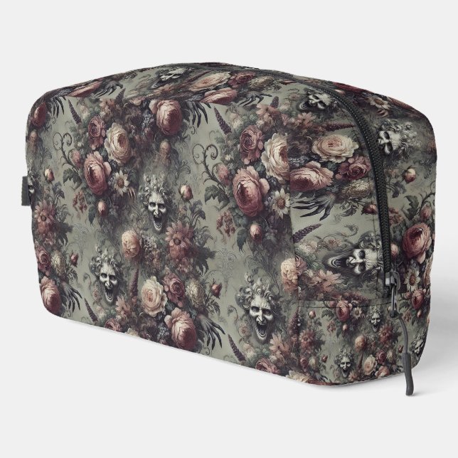 Laugh Lines - Gothic Floral Waschbeutel (Rechte Ecke)