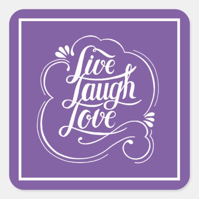 Laugh Love Quadratischer Aufkleber (Vorderseite)