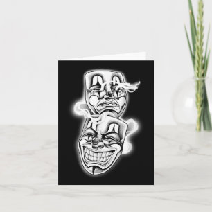 Laugh Now Cry Spater Chicano Tattoo Flash Karte