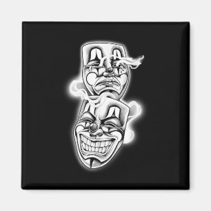 Laugh Now Cry Spater Chicano Tattoo Flash Magnet