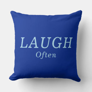"LAUGH Oft" Cobalt & Blue Förderung Kissen