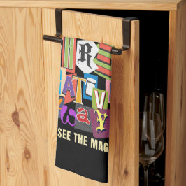 Laugh Oft - Positives Typografie Zitat Design Geschirrtuch
