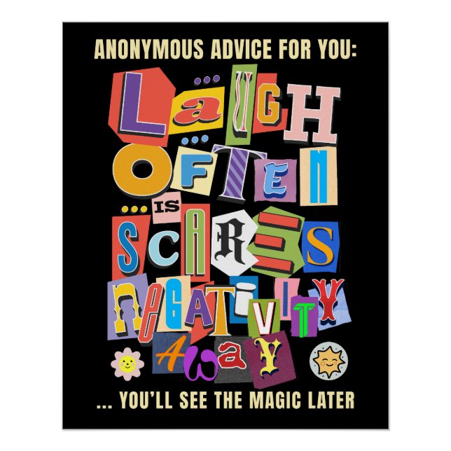 Laugh Oft - Positives Typografie Zitat Design Poster (Vorderseite)