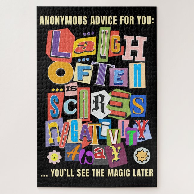 Laugh Oft - Positives Typografie Zitat Design Puzzle (Vertikal)