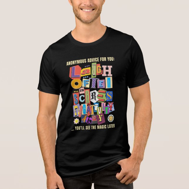 Laugh Oft - Positives Typografie Zitat Design Tri-Blend Shirt (Vorderseite)
