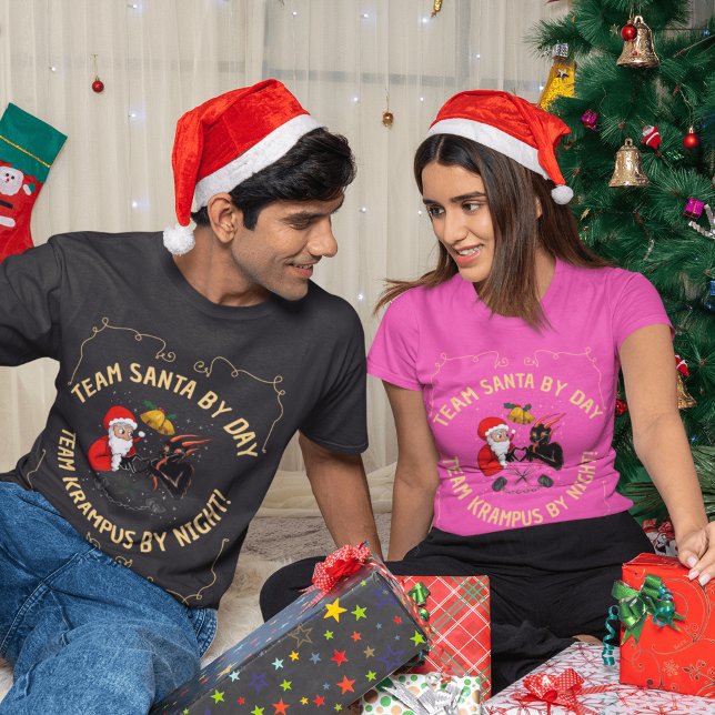 Laugh Out Loud mit Santa & Krampus Weihnachten T-Shirt (Von Creator hochgeladen)