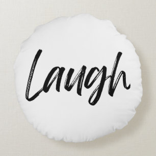 Laugh Print Round Throw Kissen