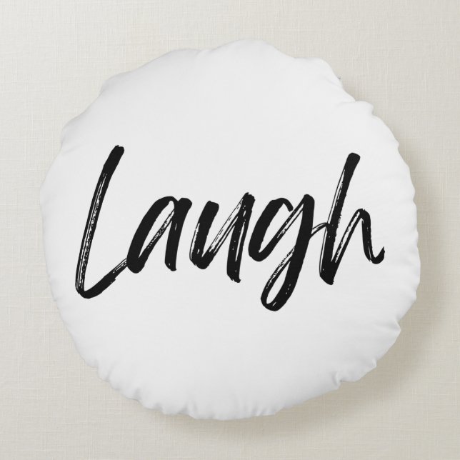 Laugh Print Round Throw Kissen (Rückseite)