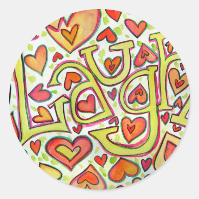 Laugh Word Art Stickers (Vorderseite)