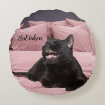 Laughing Black Cat Throw Kissen Kissen