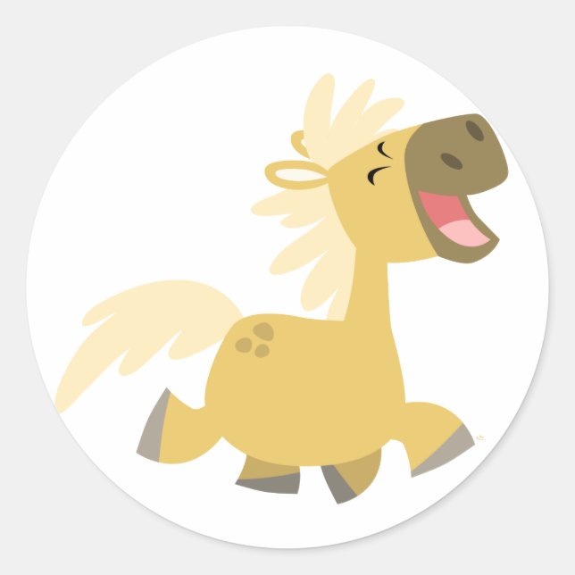 Laughing Cartoon Pony Sticker (Vorderseite)