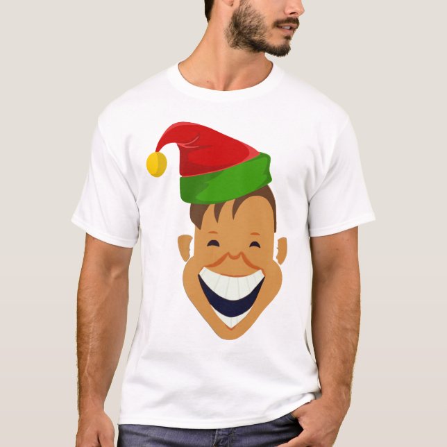 Laughing Christmas Elf T - Shirt (Vorderseite)