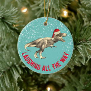 Laughing die ganze Strecke zitieren T. rex Santa Keramik Ornament