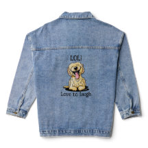 Laughing Doodle Dog KiniArt Denim Jacket