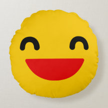 Laughing Emoji Niedliches Rundkissen